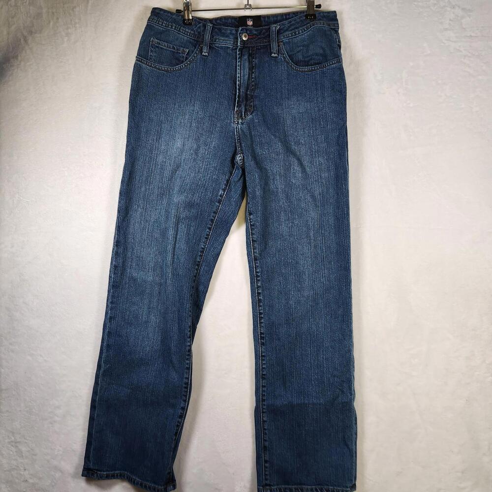 NFL Pro Line 35x32 Blue Jeans Straight‎ Fit Denim Stretch Football Fan Gear